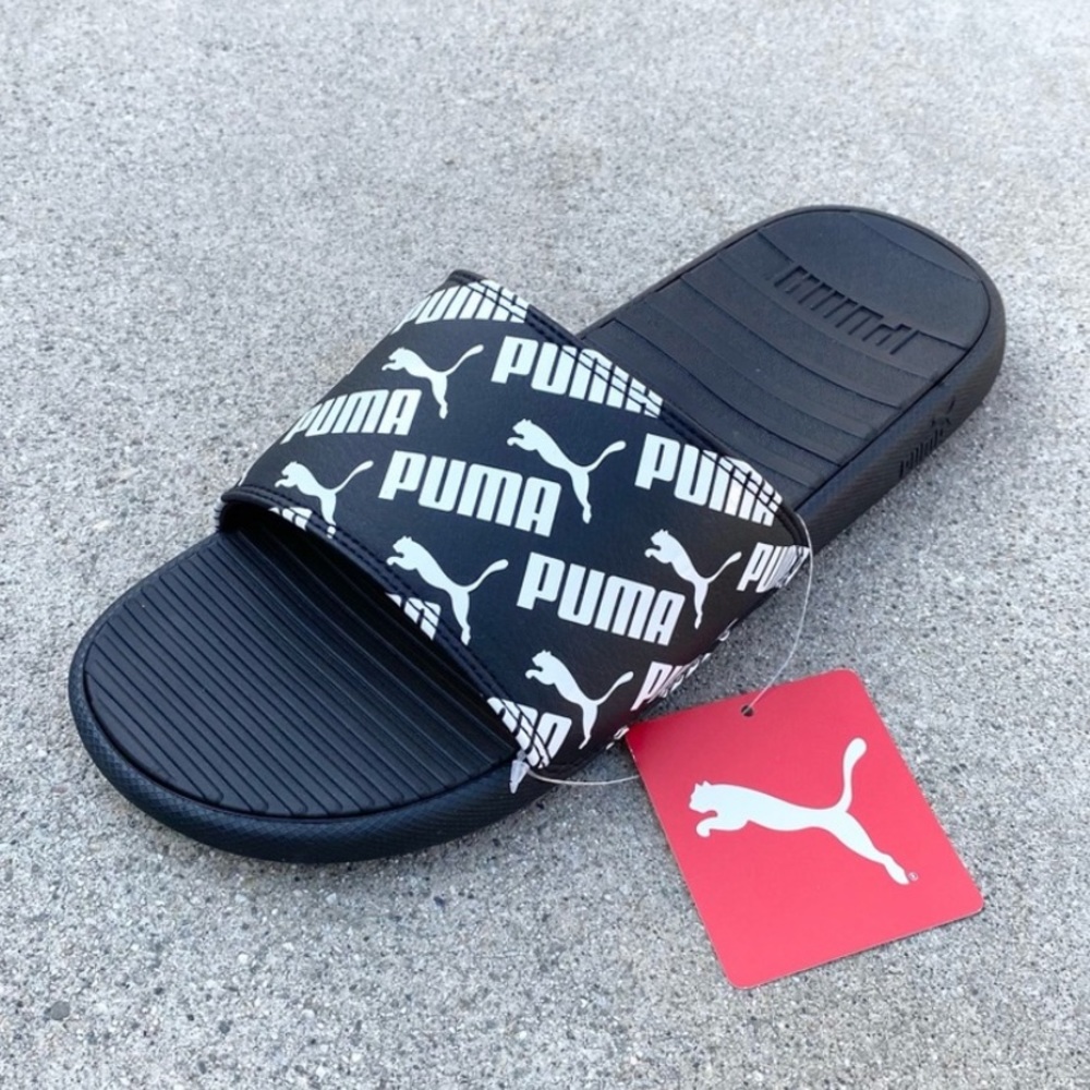 PUMA COOL CAT SLIDE BLACKS WHITES